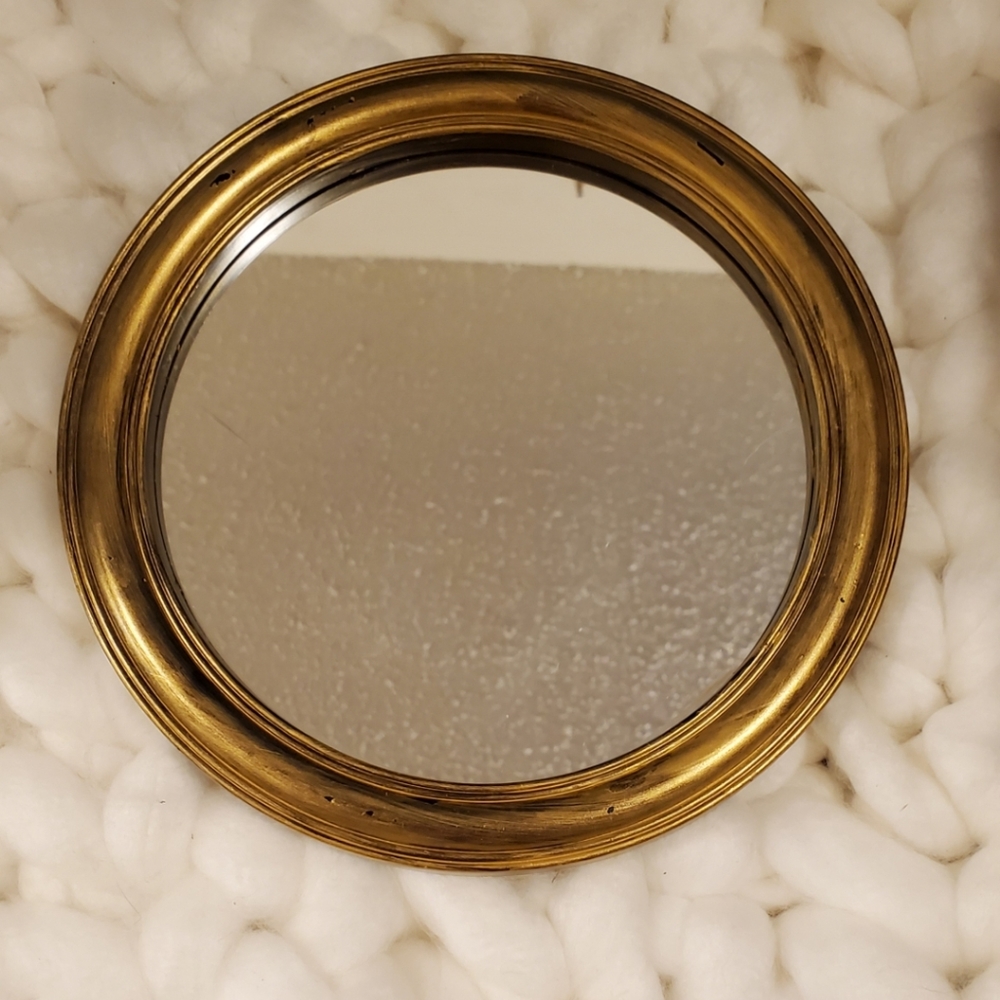Vintage Style Boho Round Gold Mirror